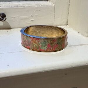 Lilly Pulitzer! Floral Gold and Pink Bangle Bracelet